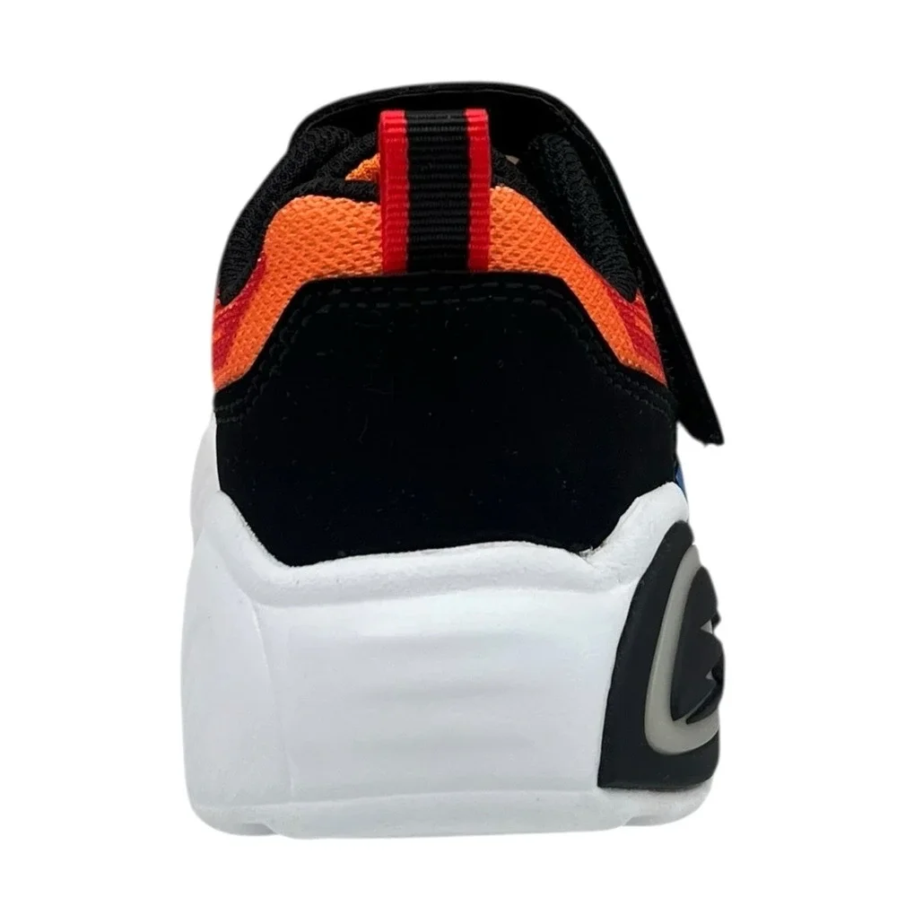 Skechers Toddler Boys Light-Up Sneaker Size 8 Slip-on Black Red Multicolor Shoes